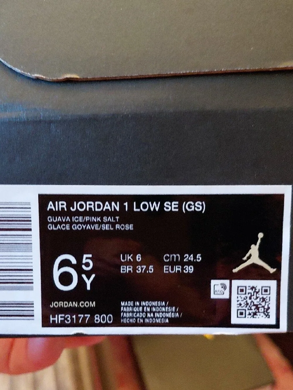 Brand New AJ1's Low Pink Swoosh and Purple Outsole Youth=6.5 Women=8